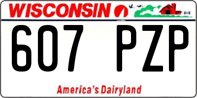 WI license plate 607PZP