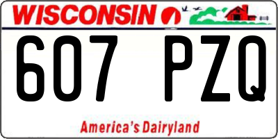 WI license plate 607PZQ