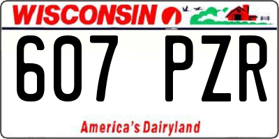 WI license plate 607PZR