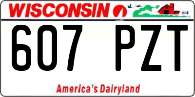 WI license plate 607PZT