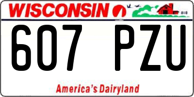 WI license plate 607PZU