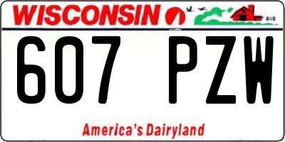 WI license plate 607PZW