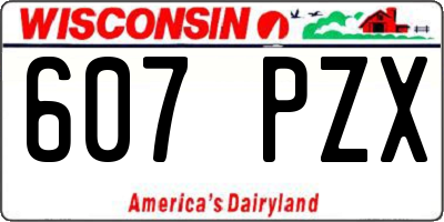 WI license plate 607PZX