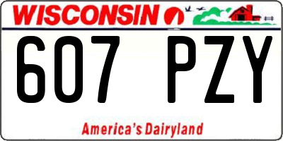 WI license plate 607PZY