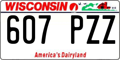WI license plate 607PZZ