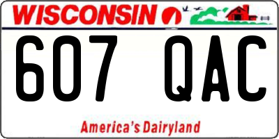WI license plate 607QAC