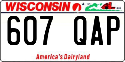 WI license plate 607QAP