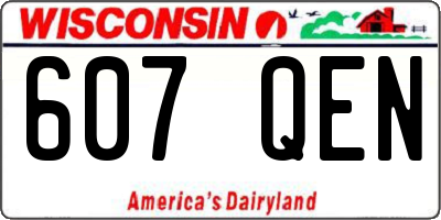 WI license plate 607QEN