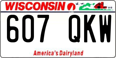WI license plate 607QKW