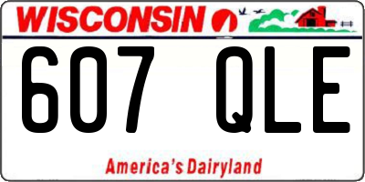 WI license plate 607QLE