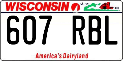 WI license plate 607RBL