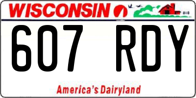 WI license plate 607RDY