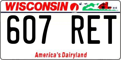 WI license plate 607RET