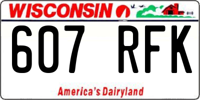 WI license plate 607RFK