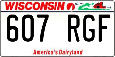 WI license plate 607RGF