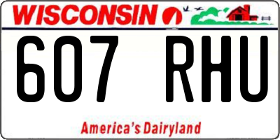 WI license plate 607RHU