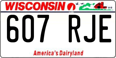 WI license plate 607RJE