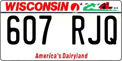 WI license plate 607RJQ