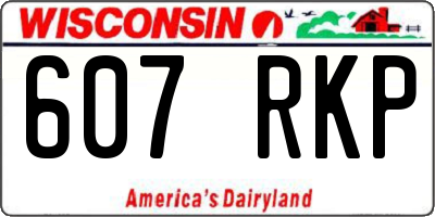 WI license plate 607RKP