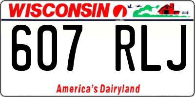 WI license plate 607RLJ