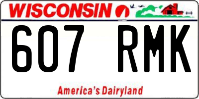 WI license plate 607RMK