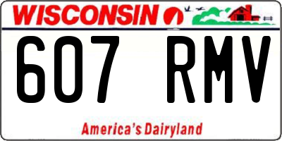 WI license plate 607RMV