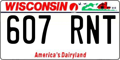 WI license plate 607RNT