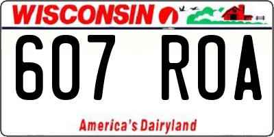 WI license plate 607ROA