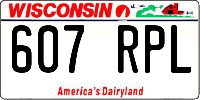 WI license plate 607RPL