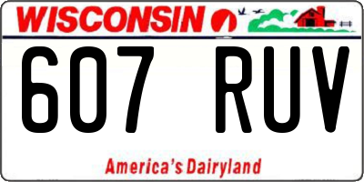 WI license plate 607RUV