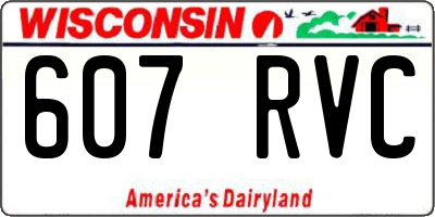 WI license plate 607RVC