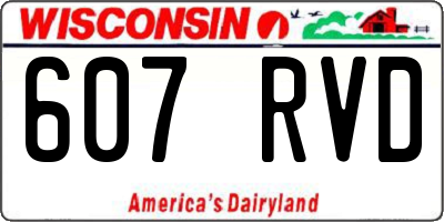 WI license plate 607RVD