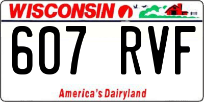 WI license plate 607RVF