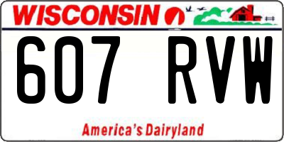 WI license plate 607RVW