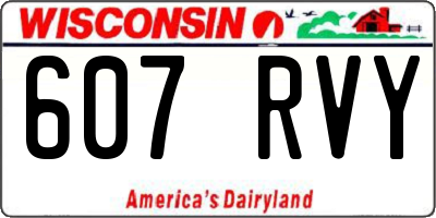 WI license plate 607RVY