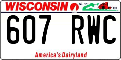 WI license plate 607RWC