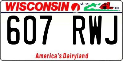 WI license plate 607RWJ