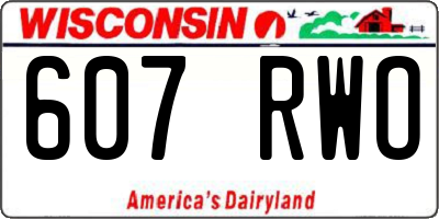 WI license plate 607RWO