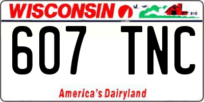 WI license plate 607TNC