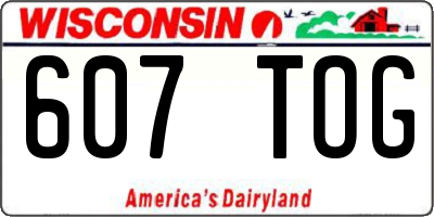 WI license plate 607TOG