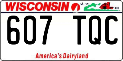 WI license plate 607TQC