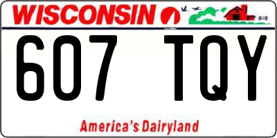 WI license plate 607TQY