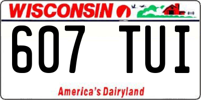 WI license plate 607TUI