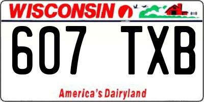 WI license plate 607TXB