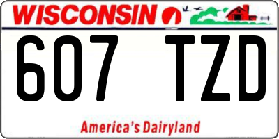 WI license plate 607TZD