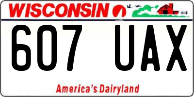 WI license plate 607UAX