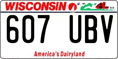 WI license plate 607UBV