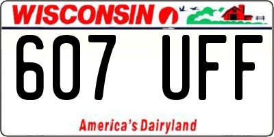 WI license plate 607UFF