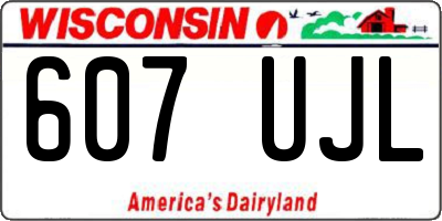 WI license plate 607UJL
