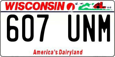 WI license plate 607UNM